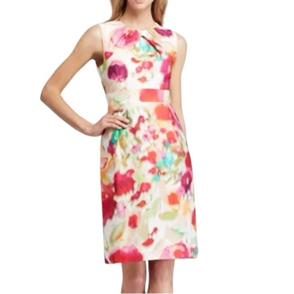 Kate Spade Bowden Floral Watercolor Sleeveless Sheath Dress -Multicolor - Size 6 - Picture 1 of 13